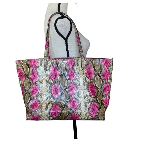 Pink Python Animal Print Victoria's Secret Tote, Wallet & wristlet  Handbag Set - Picture 2 of 11